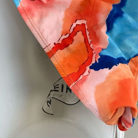 NEW SHEIN One Piece Swimsuit Orange Blue Abstract Pattern 4XL - Picture 4 of 6